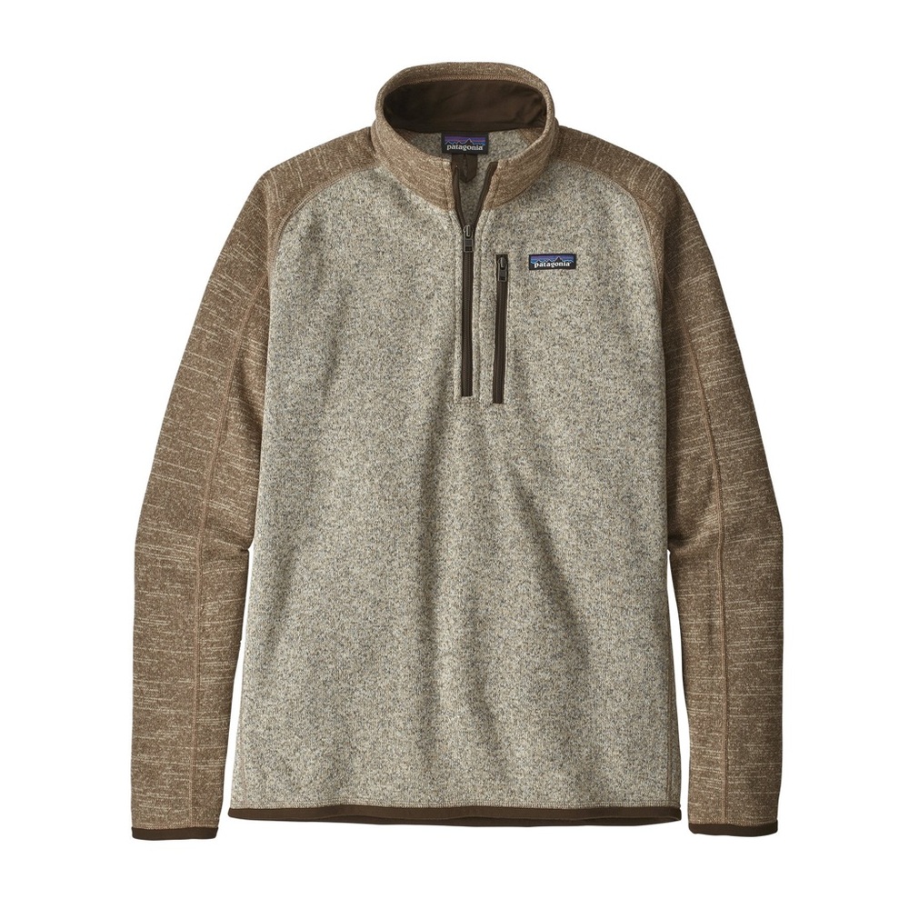 Patagonia Men's Better Sweater 1/4 Quarter Zip | Brown / Tan Colorblock | Medium